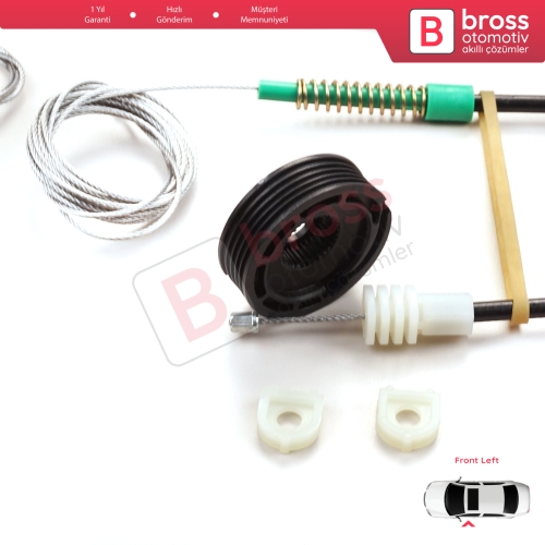 Volvo C70 MK1 872 1996-2002 2-Kapı Coupe 9467884 İçin Sol Cam Kriko Tamir Seti